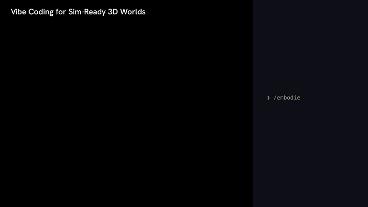 3D Vibe Coding: editing a sim-ready world through dialogue